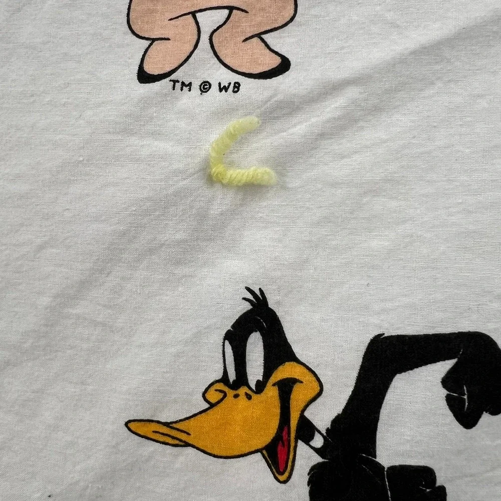 Vintage Looney Tunes Blanket Throw Quilt Tweety Taz Bugs Daffy Pepe Le Pew 35x50